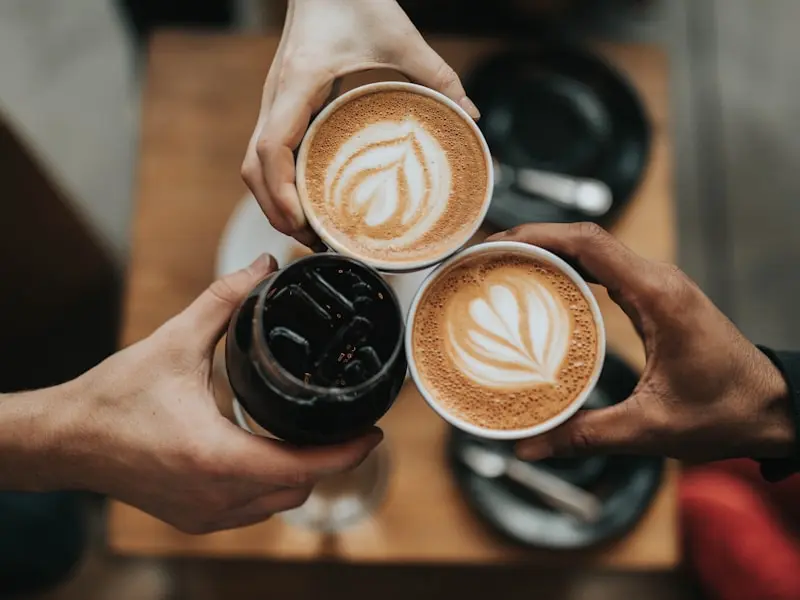 Freshly brewed artisan coffee in ceramic cup