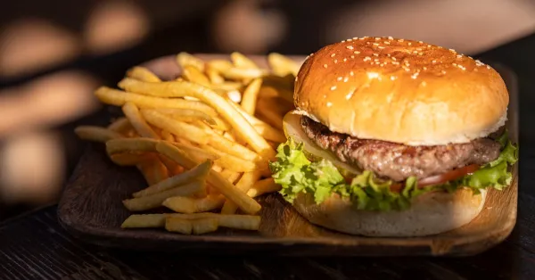 Kids burger combo with fries