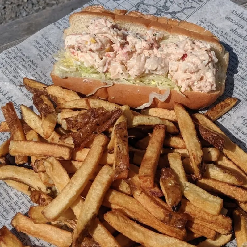 Fresh lobster roll on toasted bun