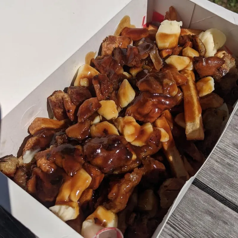 Poutine with cheese curds and gravy
