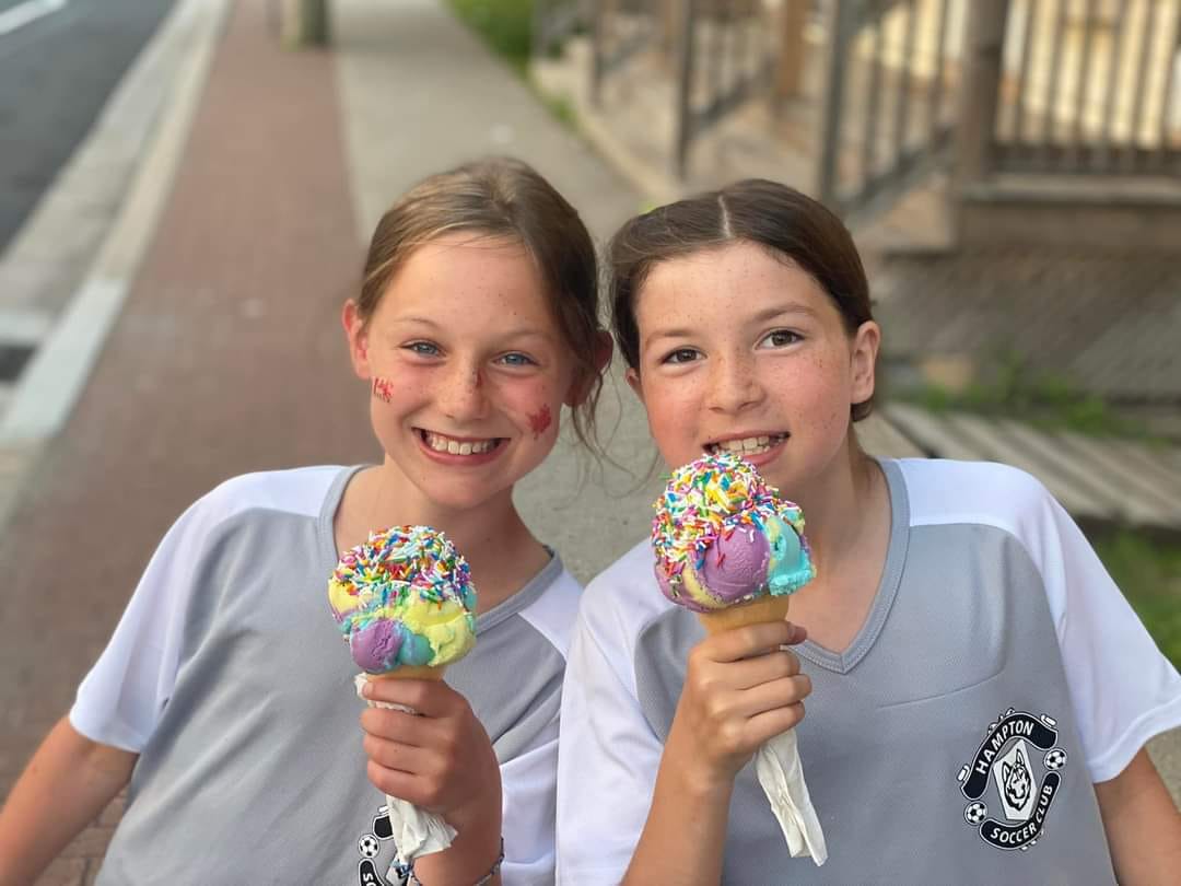 Soccer Cuties enjoying a treat
