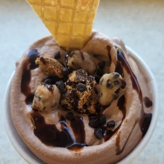 Blended ice cream snow storm